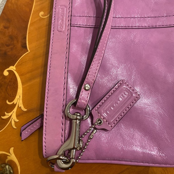 Coach Handbags - Authentic COACH Wristlet Lavender Leather.